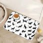 Funny Black Cat Dog Food Mat, Absorbent Pet Feeding Mat by Unknown