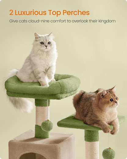 Feandrea Cat Tree, 59.5-Inch Tall Cat Tower, Plush Multi-Level Condo - Image 3