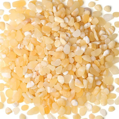 Yellow Jade Aquarium Gravel Rocks Natural Tumbled Healing Crystal Chips Bulk by YATOJUZI