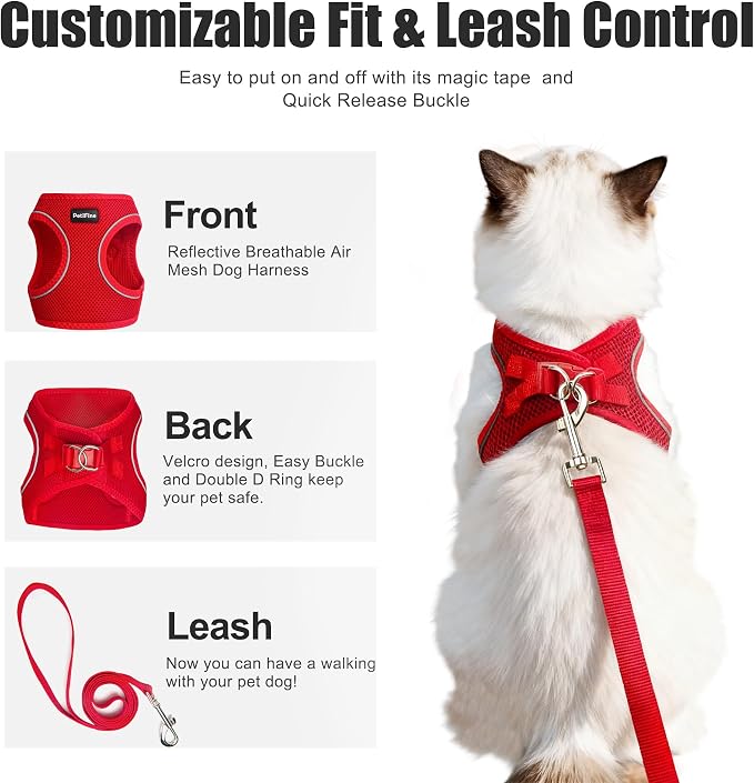 PetiFine Extra Small Step in Dog Harness and Leash Set, Cat Harness and Leash - Image 2
