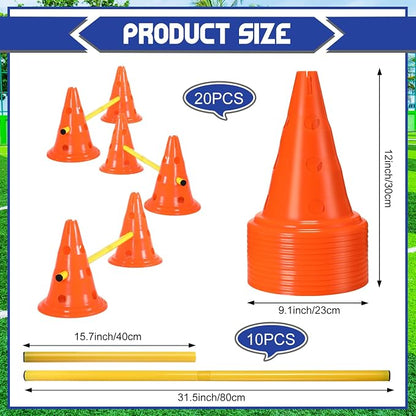 10 Sets Dog Agility Hurdle Cone Set 20 Pcs Exercise Cones - Image 2