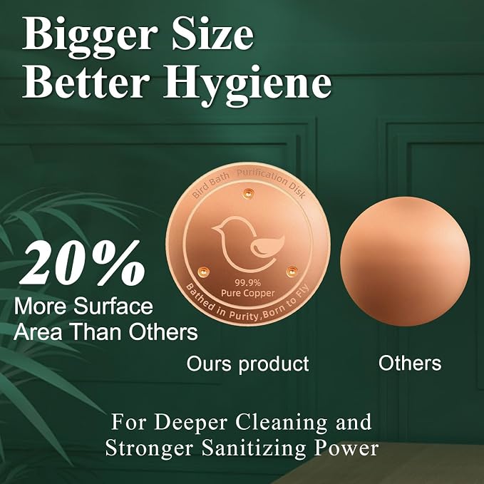 Bird Bath Copper Disk, 4.2" Large Surface Area, Covers 20% More Water Than - Image 3