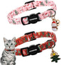2 Pack Christmas Cat Collars Breakaway by DOGWONG