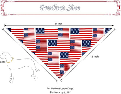 American Flag Dog Bandanas, 4th of July Dog Bandana, Large Summer Triangle - Image 2