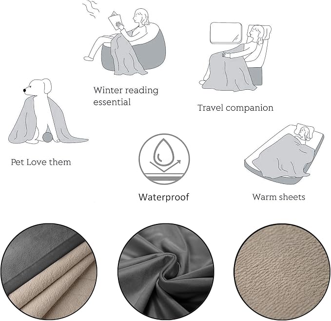 Ameritex Pet Bed Blanket Reversible 100% Waterproof Velvet Super Soft - Image 7