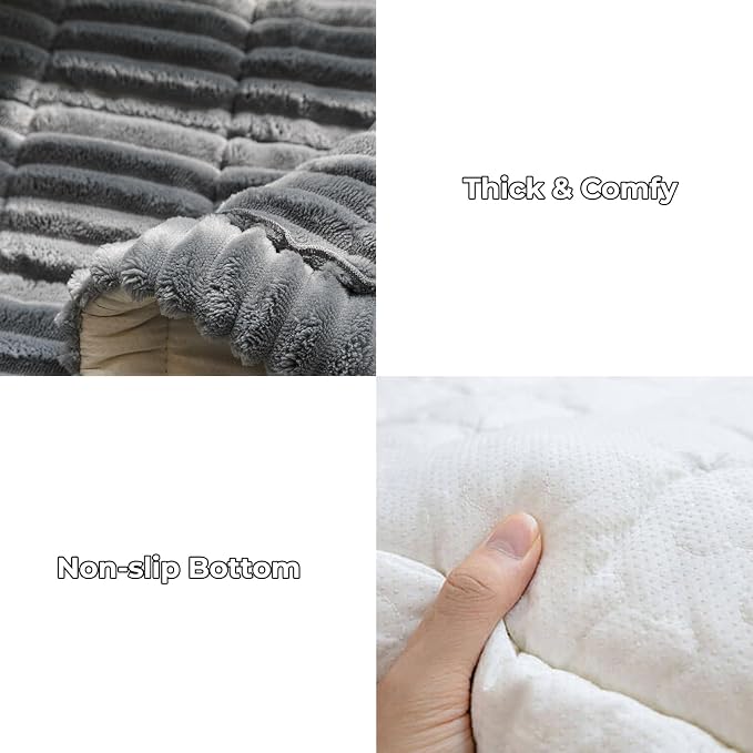 FUNNY FUZZY Pet Couch Covers for Sofa, Flannel Dog Couch Cover for Dogs Washable - Image 2