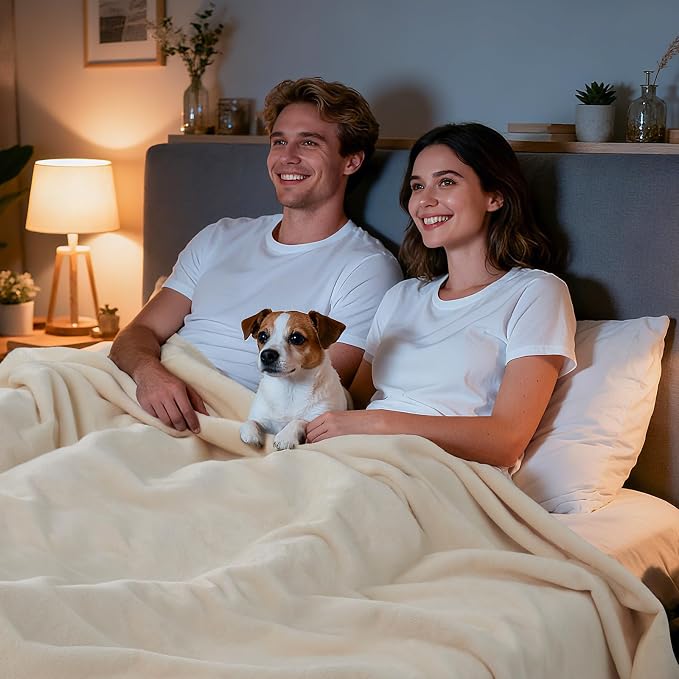 LOOBANI Waterproof Blanket for Bed: Reversible Soft Flannel King Size Bed - Image 3