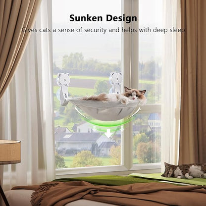 Cat Window Perch Cordless, Glow in The Dark & Stable Cat Beds- Breathable - Image 2
