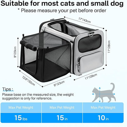 Expandable Cat Carrier, Airline Approved Soft Sided Pet Carrier - Image 4