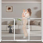 65.7"-72.2" Extra Wide Baby Gate, 40.5" Tall Dog Gate Indoor, Walk Through Pet by FlowerFrail