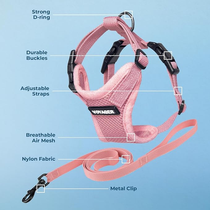 Voyager Escape-Proof Step-in Lock Cat Harness & 5ft Neoprene-Handle Leash Set - Image 3