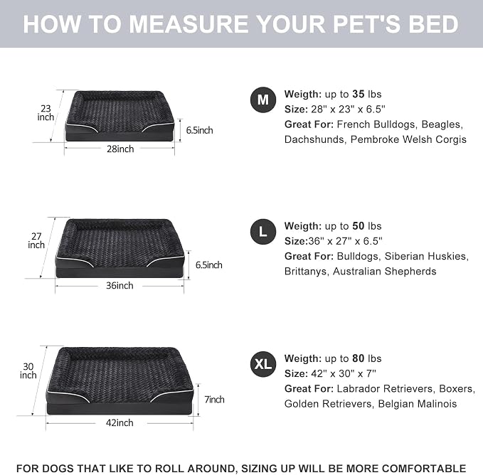 WNPETHOME Dog Beds for Large Sized Dogs, Washable Orthopedic Dog Couch Sofa Bed - Image 4