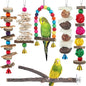 Bird Perch Bird Toys Parakeet Toys, Bird Cage Accessories Wooden Chew Toys by BBjinronjy