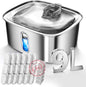 Dog Water Fountain for Large Dogs, 9L/2.4Gal Stainless Steel Dog Fountain by MAILOFY