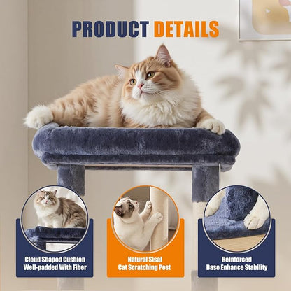Large Cat Tree 63 Inch, Sisal Scratching Posts Board and Hammock, Pet Play House - Image 3