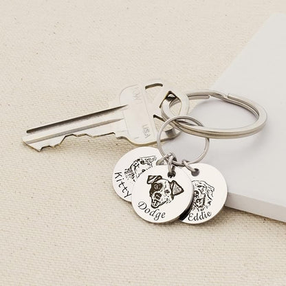Anavia Personalized Pet Portrait Keychain, Customized Pet Photo Handmade - Image 5