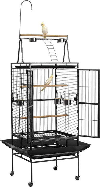 VEVOR Bird Cage, 32.7 x 31.1 x 82.7 inch, Open Flat Top, Wrought Iron Bird by VEVOR
