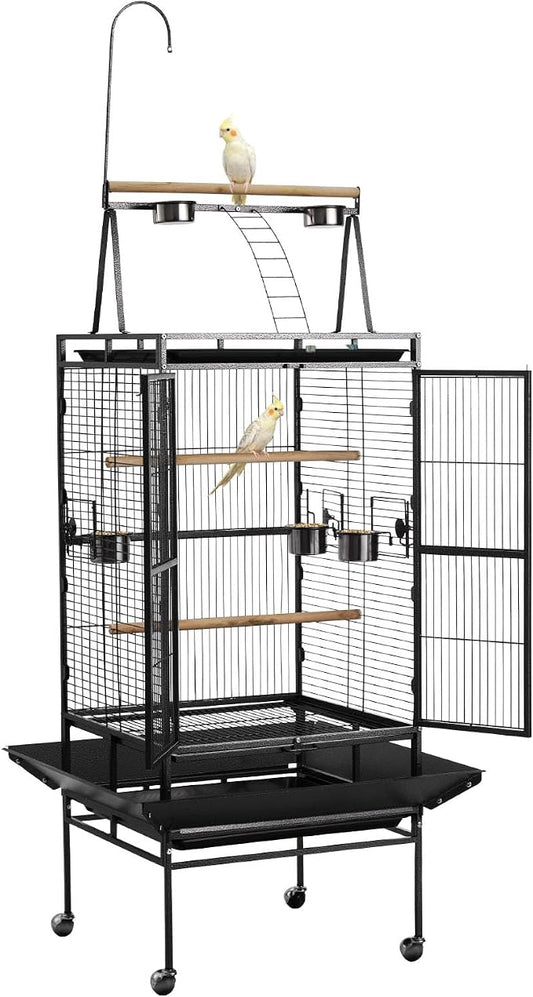 VEVOR Bird Cage, 32.7 x 31.1 x 82.7 inch, Open Flat Top, Wrought Iron Bird by VEVOR