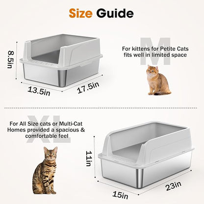 2PACK Stainless Steel Cat Litter Box - Image 2