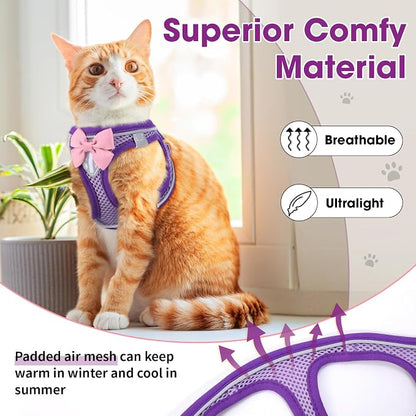 Cat Vest Harness and Leash Set for Walking Escape Proof, Adjustable Kitten - Image 4