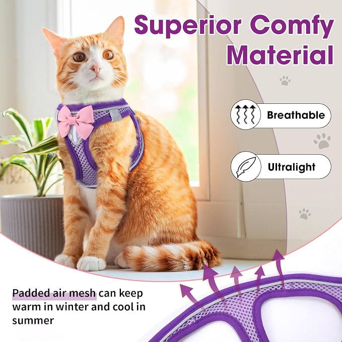 Cat Harness and Leash Set for Walking Escape Proof, Adjustable Kitten Harness - Image 4