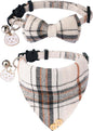 ADOGGYGO Plaid Cat Collar with Bow Bandana by ADOGGYGO