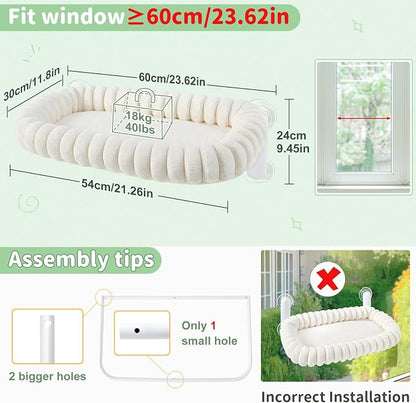 Sunhoo Cat Window Perch Bed Foldable Kitty Windowsill Hammock Shelf Seat Large - Image 4