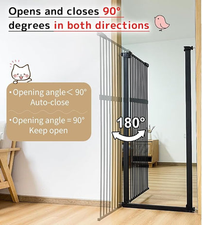 Lumizone Extra Tall Pet Gate 55.12" High Pressure Mounted 55.12"-59.24" Extra - Image 7