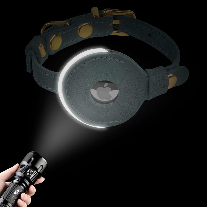 OOPSDOGGY Reflective Leather AirTag Cat Collar - Image 2
