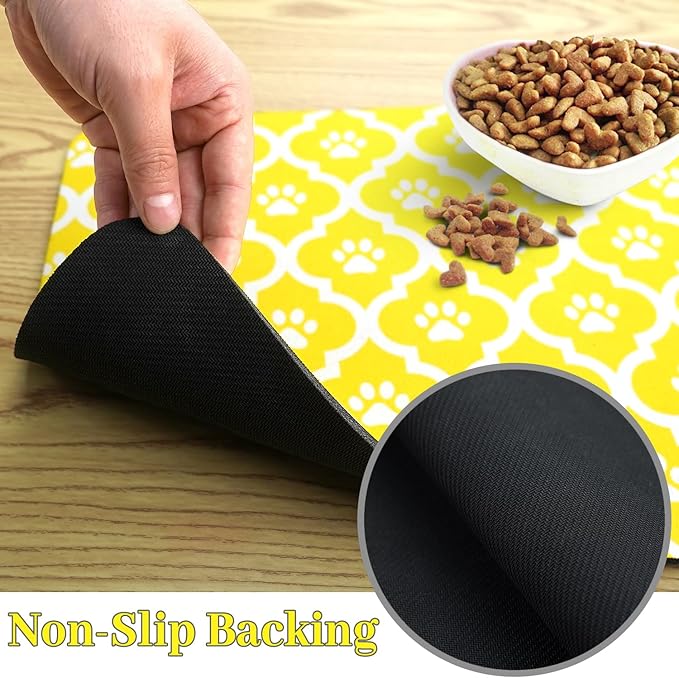 Dog Food Mat 16X24 Inch Pet Feeding Absorbent Mats - Image 5