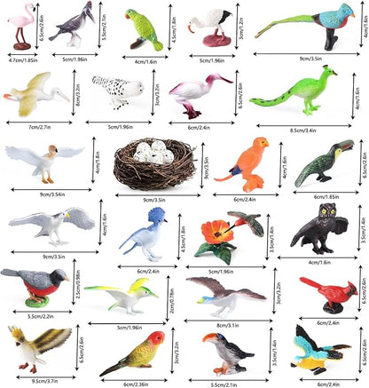 30Pcs Birds Animal Figures Playset, Hummingbird, Flamingo - Image 2