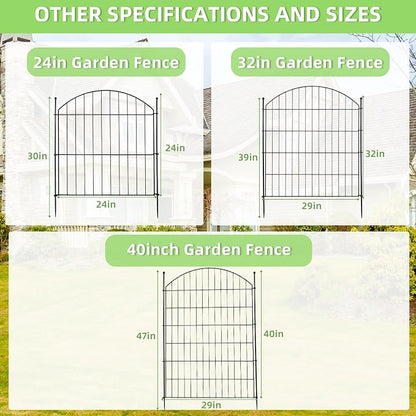 Decorative Garden Fence 40in x 30in, 10 Pack No Dig Fence Animal Barrier - Image 8