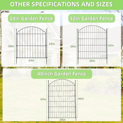 Decorative Garden Fence 32in x12ft, 5 Pack No Dig Fence Animal Barrier - Image 8