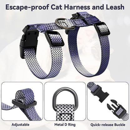 Cat Harness and Leash Set, 3-in-1 Escape Proof Adjustable, Comfortable Soft - Image 3