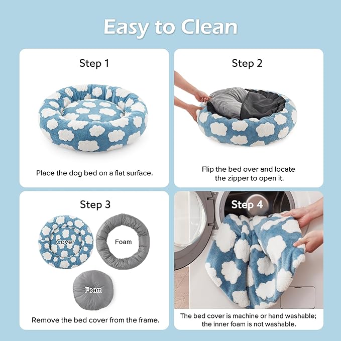 JOEJOY Donut Large Dog Bed, Cute Round Calming Dog Bed - Image 5