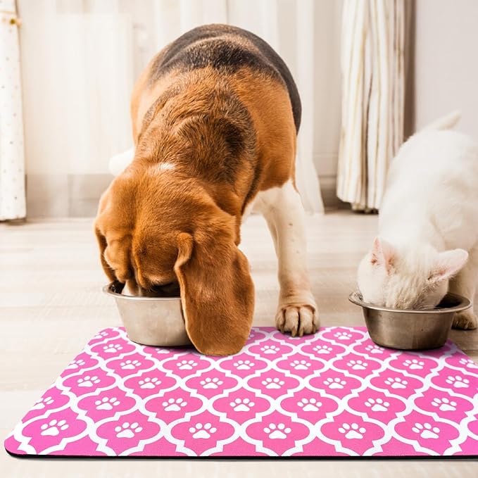 Dog Food Mat 16X24 Inch Pet Feeding Absorbent Mats - Image 7