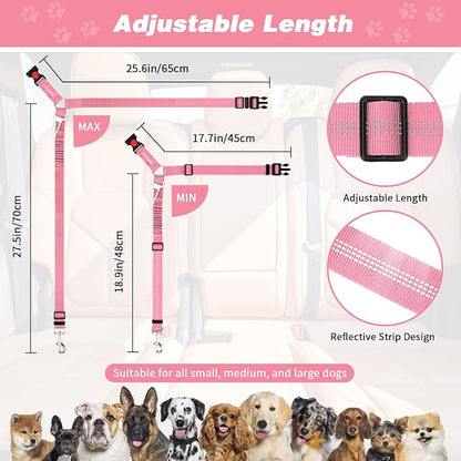 BWOGUE Pet Dog Cat Seat Belt Reflective Car Dog Headrest Restraint Leash - Image 2