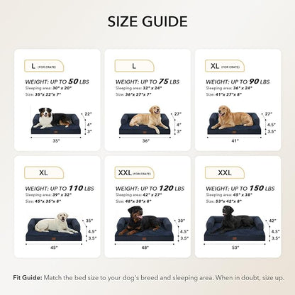 Orthopedic Dog Beds for Large Sized Dogs, Waterproof Egg Crate Foam Medium Dog - Image 5