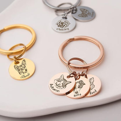 Anavia Personalized Pet Portrait Keychain, Customized Pet Photo Handmade - Image 4