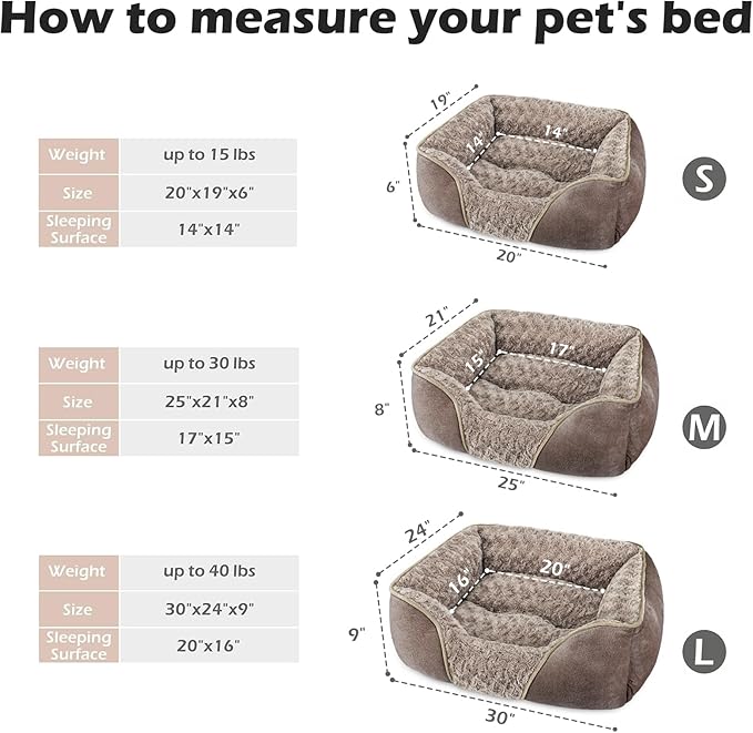 INVENHO Medium Dog Bed Rectangle Washable Orthopedic Soft Calming Sleeping - Image 3