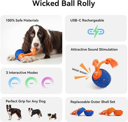 Cheerble Smart Interactive Dog Toy, Wicked Ball Rolly, Automatic Moving - Image 3