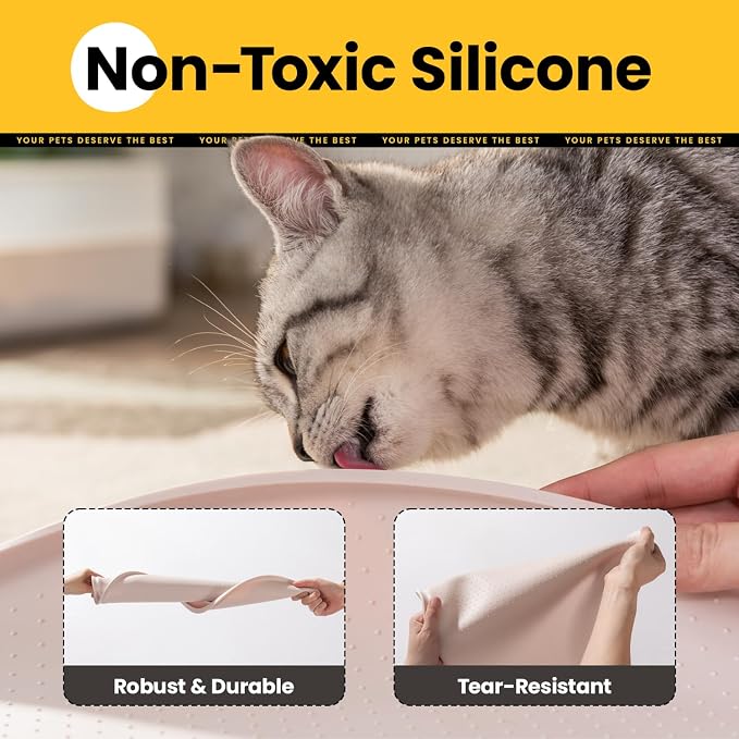 Dog Food Mat, 1/2 Inch Raised Edges Cat Feeding Mat, BPA-Free Silicone Pet Mats - Image 4