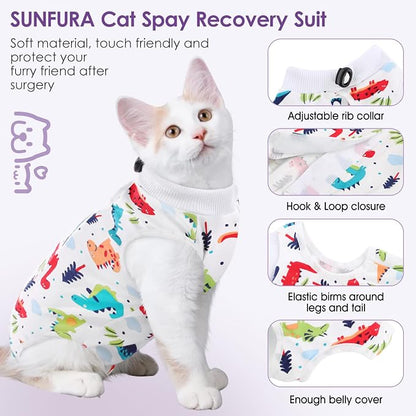 SUNFURA Cat Recovery Suit, Kitten Surgical Full Bodysuit - Image 4