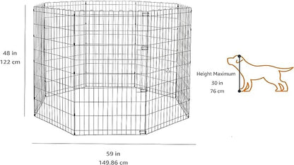 Amazon Basics Foldable Octagonal Metal Exercise Dog Playpen, Indoor/Outdoor - Image 2