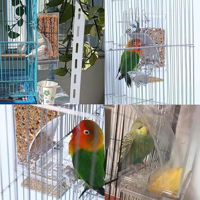 Hamiledyi No Mess Bird Cage Feeder 2Pack Automatic Parrot Seed Feeders - Image 5
