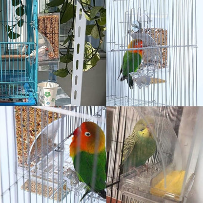 Hamiledyi No Mess Bird Cage Feeder 2Pack Automatic Parrot Seed Feeders - Image 5