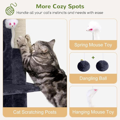 Globlazer Cat Tree Tower for Indoor Cats, 50-inch Adult Cat Tree House for - Image 5