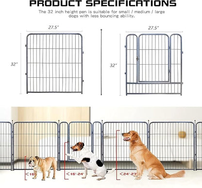 Dog Playpen, 32/40/45 Inch Height in Heavy Duty, Folding Indoor Outdoor - Image 2