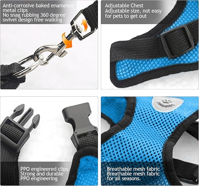 Shudyear Cat Harness and Leash, Adjustable Soft Mesh, Anti-Escape, Reflective - Image 4