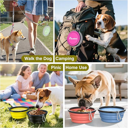 Pawaboo Collapsible Dog Bowls 2 Pack, Silicone Feeding Watering Bowls - Image 7